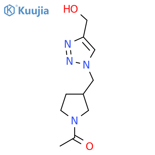 1-(3-((4-(hydroxymethyl)-1H-1,2,3-triazol-1-yl)methyl)pyrrolidin-1-yl)ethan-1-one structure