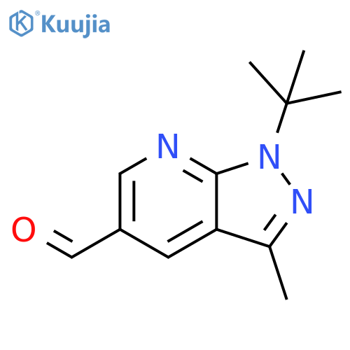 1H-Pyrazolo[3,4-b]pyridine-5-carboxaldehyde, 1-(1,1-dimethylethyl)-3-methyl- structure
