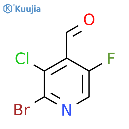 2-Bromo-3-chloro-5-fluoroisonicotinaldehyde structure
