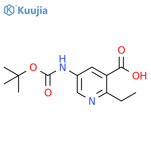 3-Pyridinecarboxylic acid, 5-[[(1,1-dimethylethoxy)carbonyl]amino]-2-ethyl- structure