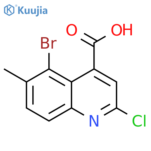 5-bromo-2-chloro-6-methylquinoline-4-carboxylic acid structure