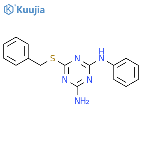 1,3,5-Triazine-2,4-diamine,N2-phenyl-6-[(phenylmethyl)thio]- structure