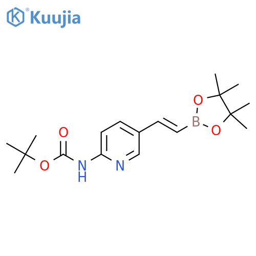 tert-butyl N-{5-[2-(tetramethyl-1,3,2-dioxaborolan-2-yl)ethenyl]pyridin-2-yl}carbamate structure