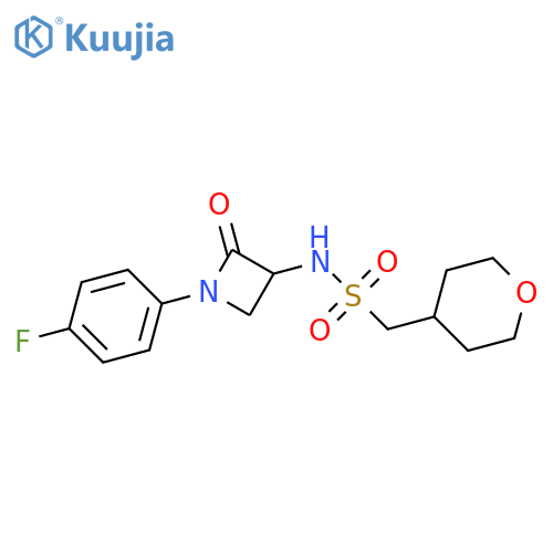 N-[1-(4-fluorophenyl)-2-oxoazetidin-3-yl]-1-(oxan-4-yl)methanesulfonamide structure
