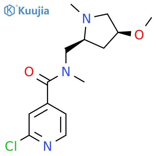 2-chloro-N-{[(2S,4S)-4-methoxy-1-methylpyrrolidin-2-yl]methyl}-N-methylpyridine-4-carboxamide structure