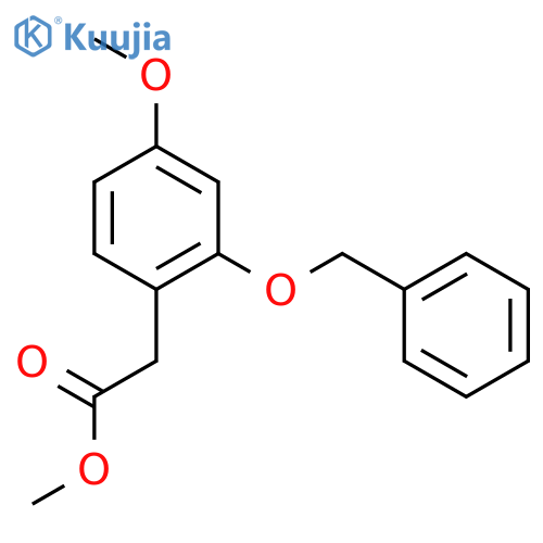 Benzeneacetic acid, 4-methoxy-2-(phenylmethoxy)-, methyl ester structure