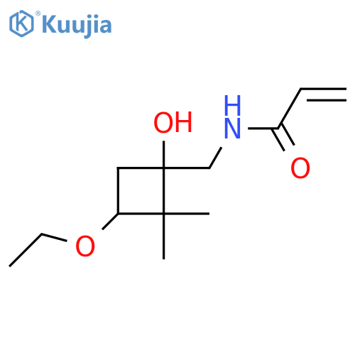 N-[(3-ethoxy-1-hydroxy-2,2-dimethylcyclobutyl)methyl]prop-2-enamide structure