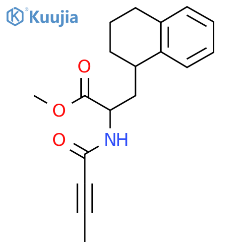Methyl 2-(but-2-ynamido)-3-(1,2,3,4-tetrahydronaphthalen-1-yl)propanoate structure