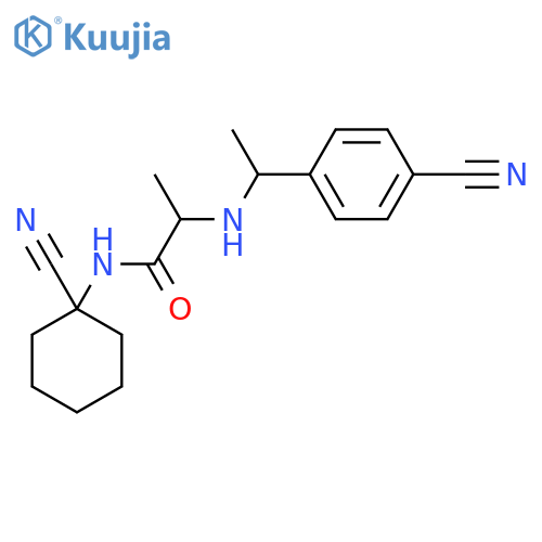 N-(1-cyanocyclohexyl)-2-{[1-(4-cyanophenyl)ethyl]amino}propanamide structure