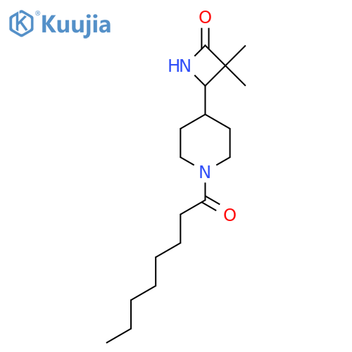 3,3-Dimethyl-4-(1-octanoylpiperidin-4-yl)azetidin-2-one structure