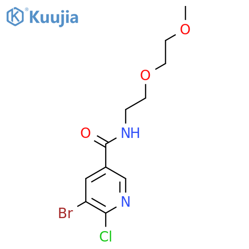 5-bromo-6-chloro-N-2-(2-methoxyethoxy)ethylpyridine-3-carboxamide structure