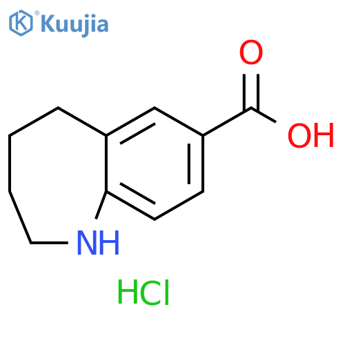 2,3,4,5-tetrahydro-1H-1-benzazepine-7-carboxylic acid hydrochloride structure
