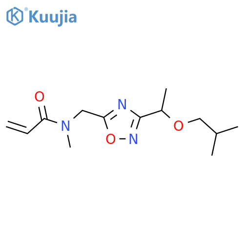 N-methyl-N-({3-1-(2-methylpropoxy)ethyl-1,2,4-oxadiazol-5-yl}methyl)prop-2-enamide structure