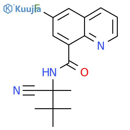 N-(1-cyano-1,2,2-trimethylpropyl)-6-fluoroquinoline-8-carboxamide structure