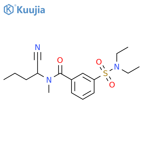 N-(1-cyanobutyl)-3-(diethylsulfamoyl)-N-methylbenzamide structure