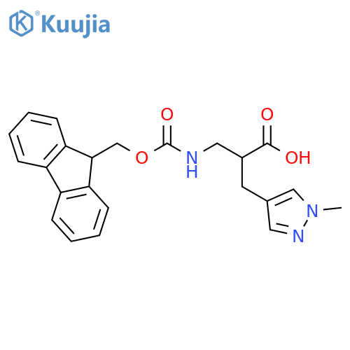 1H-Pyrazole-4-propanoic acid, α-[[[(9H-fluoren-9-ylmethoxy)carbonyl]amino]methyl]-1-methyl- structure