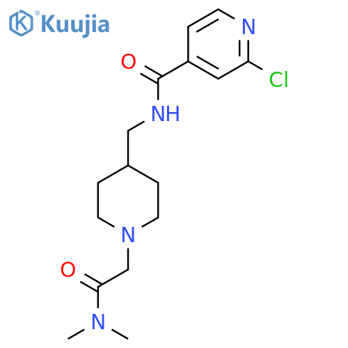 2-chloro-N-({1-[(dimethylcarbamoyl)methyl]piperidin-4-yl}methyl)pyridine-4-carboxamide structure