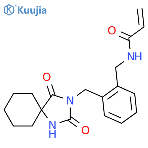 N-{[2-({2,4-dioxo-1,3-diazaspiro[4.5]decan-3-yl}methyl)phenyl]methyl}prop-2-enamide structure