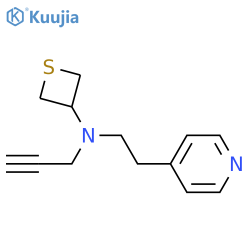 N-(prop-2-yn-1-yl)-N-[2-(pyridin-4-yl)ethyl]thietan-3-amine structure