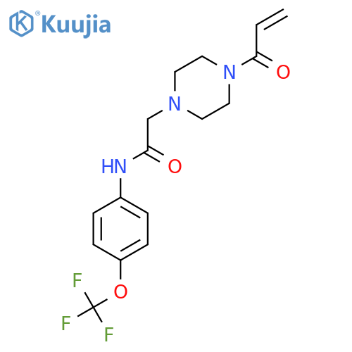 2-(4-prop-2-enoylpiperazin-1-yl)-N-[4-(trifluoromethoxy)phenyl]acetamide structure