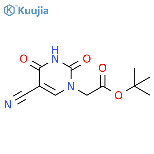 tert-butyl 2-(5-cyano-2,4-dioxo-1,2,3,4-tetrahydropyrimidin-1-yl)acetate structure