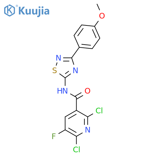 2,6-dichloro-5-fluoro-N-[3-(4-methoxyphenyl)-1,2,4-thiadiazol-5-yl]pyridine-3-carboxamide structure