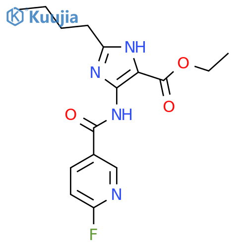 ethyl 2-butyl-4-(6-fluoropyridine-3-amido)-1H-imidazole-5-carboxylate structure