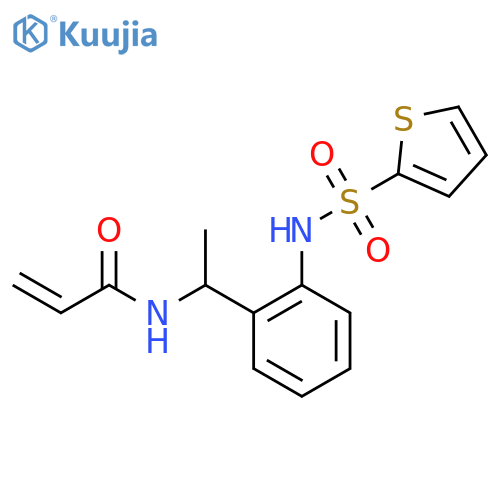 N-{1-[2-(thiophene-2-sulfonamido)phenyl]ethyl}prop-2-enamide structure