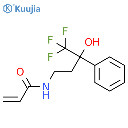 N-(4,4,4-trifluoro-3-hydroxy-3-phenylbutyl)prop-2-enamide structure