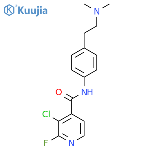 3-chloro-N-{4-[2-(dimethylamino)ethyl]phenyl}-2-fluoropyridine-4-carboxamide structure