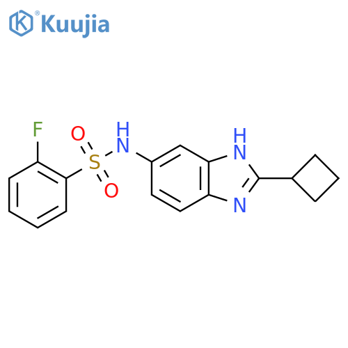 N-(2-cyclobutyl-1H-1,3-benzodiazol-5-yl)-2-fluorobenzene-1-sulfonamide structure