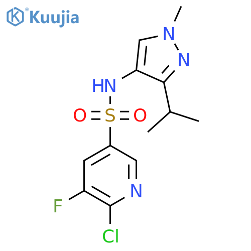 6-chloro-5-fluoro-N-[1-methyl-3-(propan-2-yl)-1H-pyrazol-4-yl]pyridine-3-sulfonamide structure