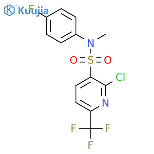 2-chloro-N-(4-fluorophenyl)-N-methyl-6-(trifluoromethyl)pyridine-3-sulfonamide structure
