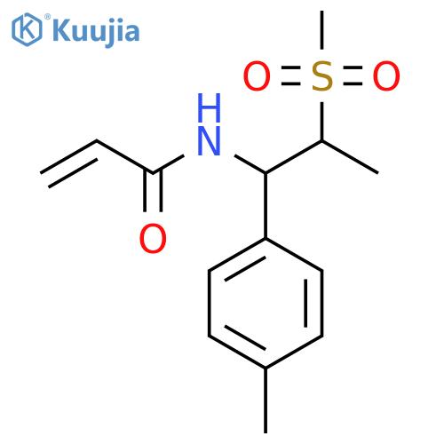 N-[2-methanesulfonyl-1-(4-methylphenyl)propyl]prop-2-enamide structure