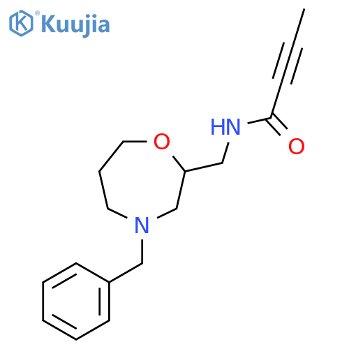 N-(4-benzyl-1,4-oxazepan-2-yl)methylbut-2-ynamide structure