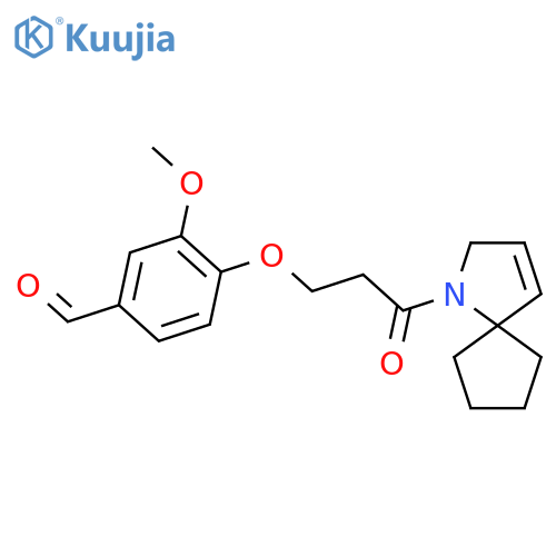 4-(3-{1-Azaspiro[4.4]non-3-en-1-yl}-3-oxopropoxy)-3-methoxybenzaldehyde structure