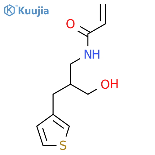 N-{3-hydroxy-2-[(thiophen-3-yl)methyl]propyl}prop-2-enamide structure