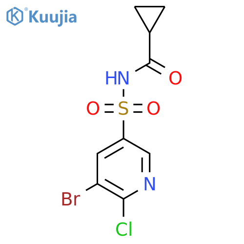 N-[(5-bromo-6-chloropyridin-3-yl)sulfonyl]cyclopropanecarboxamide structure