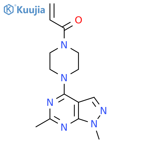 1-(4-{1,6-dimethyl-1H-pyrazolo[3,4-d]pyrimidin-4-yl}piperazin-1-yl)prop-2-en-1-one structure