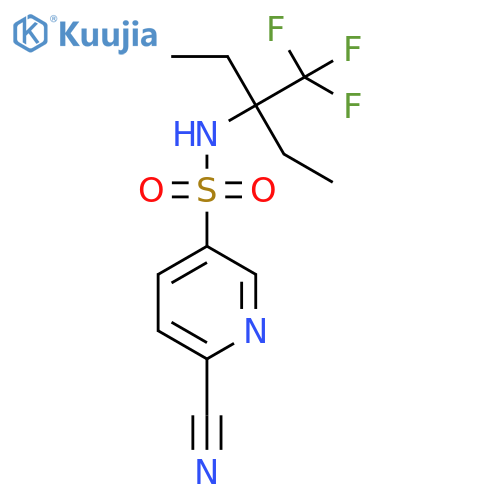 6-cyano-N-[3-(trifluoromethyl)pentan-3-yl]pyridine-3-sulfonamide structure