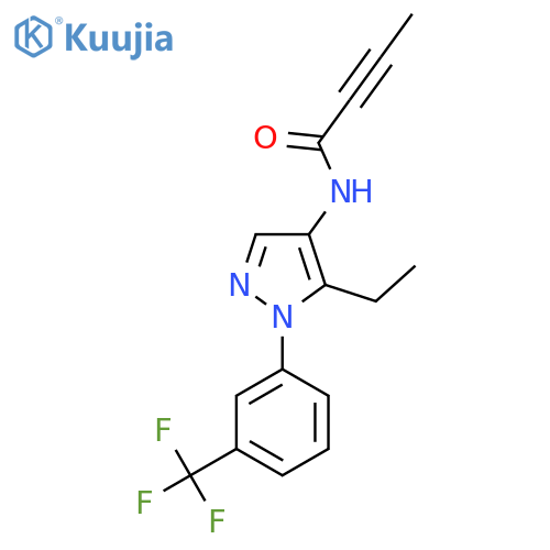 N-{5-ethyl-1-[3-(trifluoromethyl)phenyl]-1H-pyrazol-4-yl}but-2-ynamide structure