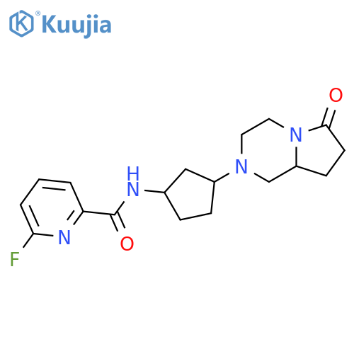 6-fluoro-N-(3-{6-oxo-octahydropyrrolo[1,2-a]piperazin-2-yl}cyclopentyl)pyridine-2-carboxamide structure