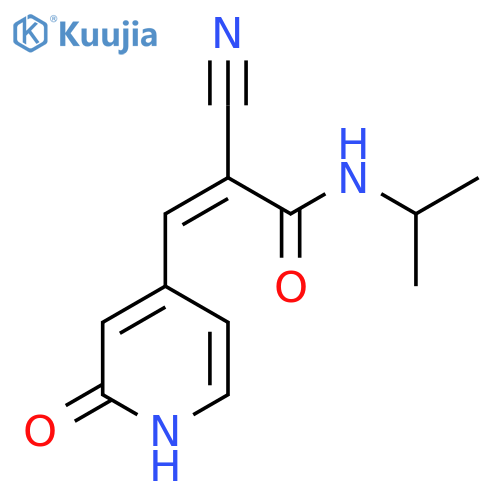 2-Cyano-3-(1,2-dihydro-2-oxo-4-pyridinyl)-N-(1-methylethyl)-2-propenamide structure
