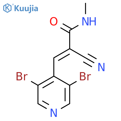 2-cyano-3-(3,5-dibromopyridin-4-yl)-N-methylprop-2-enamide structure