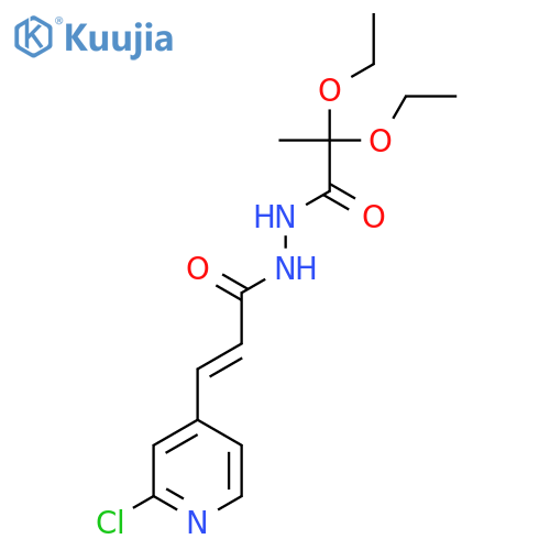 3-(2-chloropyridin-4-yl)-N'-(2,2-diethoxypropanoyl)prop-2-enehydrazide structure