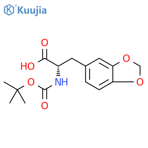 (2S)-3-(1,3-dioxaindan-5-yl)-2-{(tert-butoxy)carbonylamino}propanoic acid structure