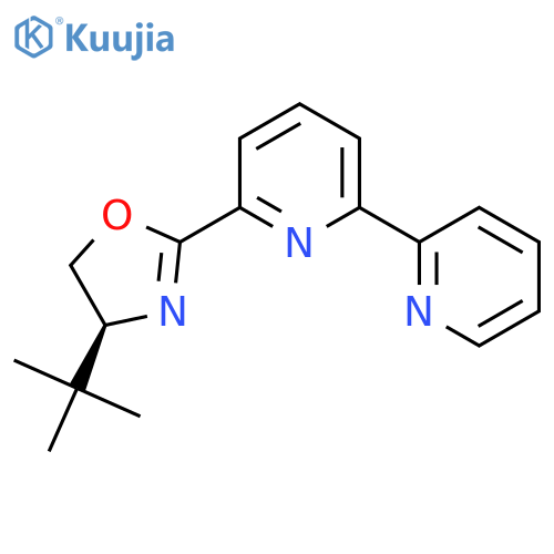 (S)-2-([2,2'-Bipyridin]-6-yl)-4-(tert-butyl)-4,5-dihydrooxazole structure