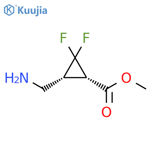 Cyclopropanecarboxylic acid, 3-(aminomethyl)-2,2-difluoro-, methyl ester, (1S,3R)- structure