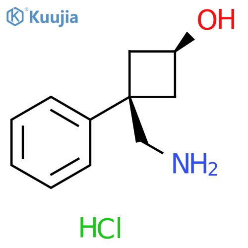 3-(aminomethyl)-3-phenylcyclobutan-1-ol hydrochloride structure