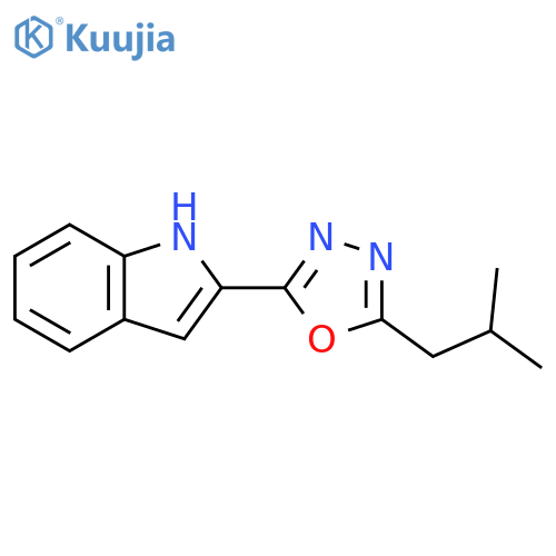 2-5-(2-methylpropyl)-1,3,4-oxadiazol-2-yl-1H-indole structure